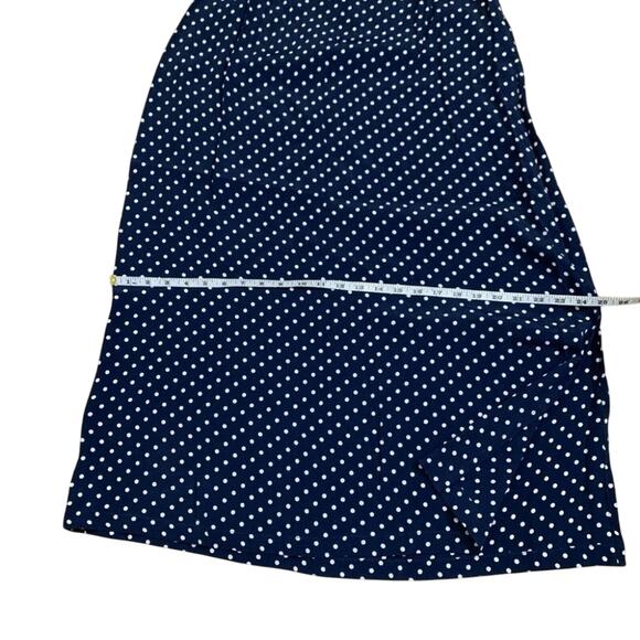 JM Collection Jennifer Moore Midi Skirt Polka Dot indigo harvest sun blue sz 10 - Picture 9 of 12
